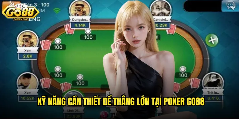 Kỹ năng cần thiết để thắng lớn tại Poker Go88